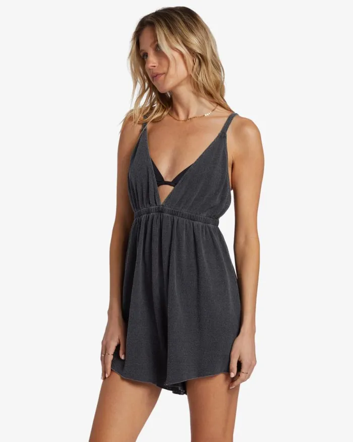 Billabong Rompers and Jumpsuits On Vacay Romper Cover Up Black Pebble 8211 Women Billabong Rompers and Jumpsuits On Vacay Romper Cover Up Black Pebble 8211 Women