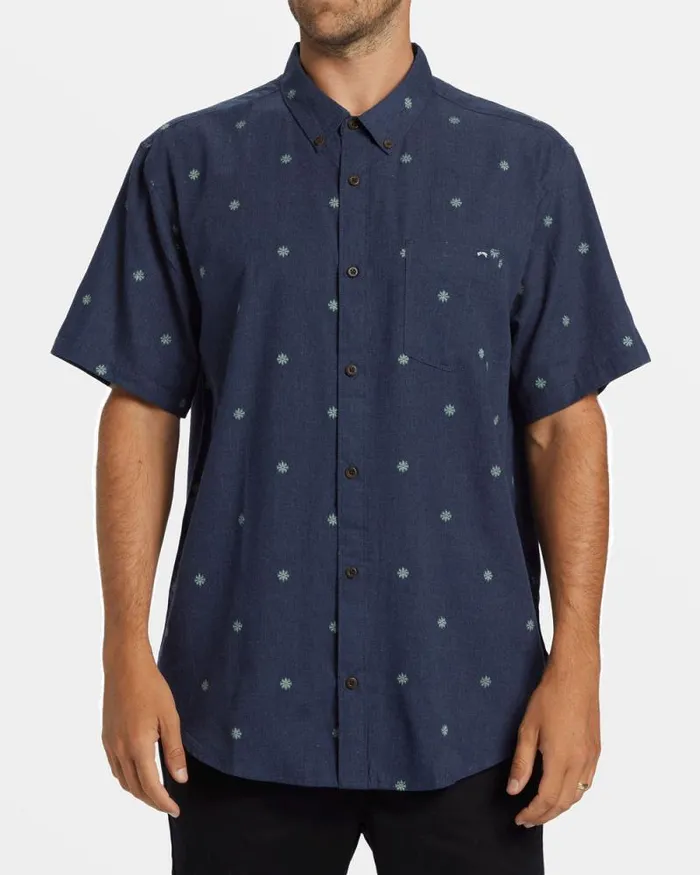 Billabong Shirts All Day Jacquard Short Sleeve Shirt Dusty Navy 8211 Men