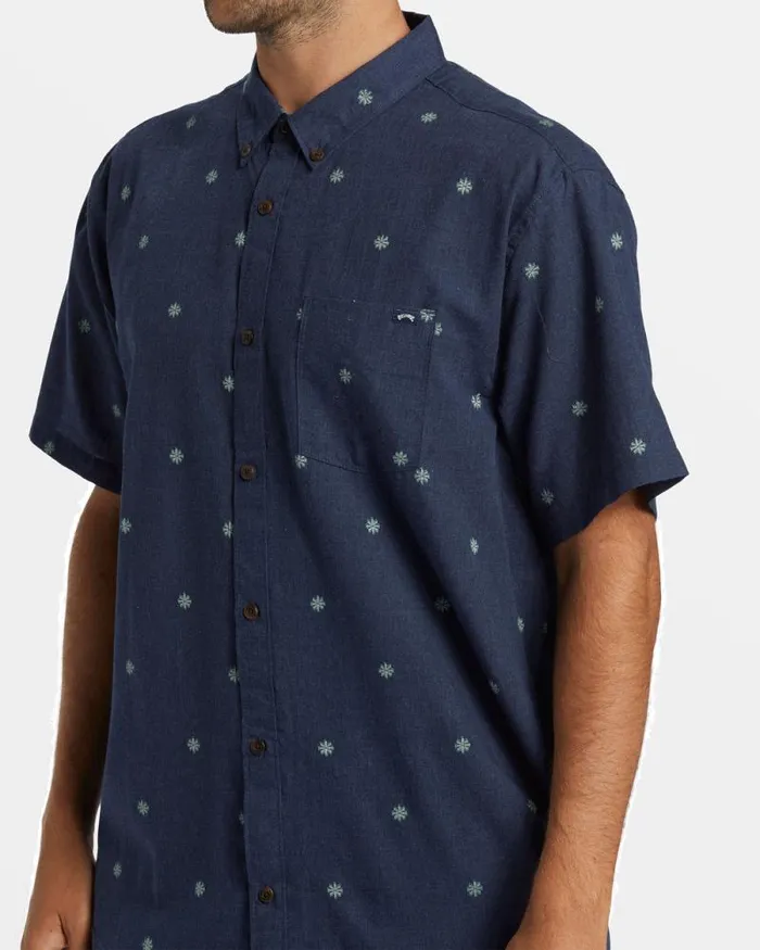 Billabong Shirts All Day Jacquard Short Sleeve Shirt Dusty Navy 8211 Men Billabong Shirts All Day Jacquard Short Sleeve Shirt Dusty Navy 8211 Men