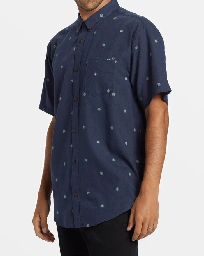 Billabong Shirts All Day Jacquard Short Sleeve Shirt Dusty Navy 8211 Men Billabong Shirts All Day Jacquard Short Sleeve Shirt Dusty Navy 8211 Men