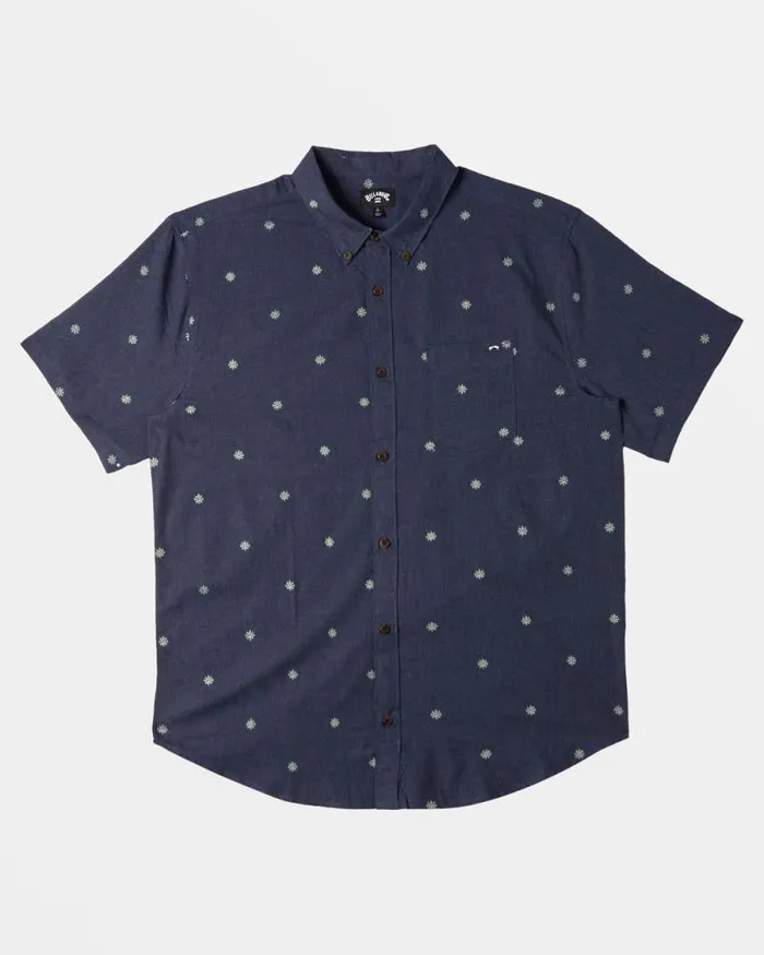 Billabong Shirts All Day Jacquard Short Sleeve Shirt Dusty Navy 8211 Men Billabong Shirts All Day Jacquard Short Sleeve Shirt Dusty Navy 8211 Men