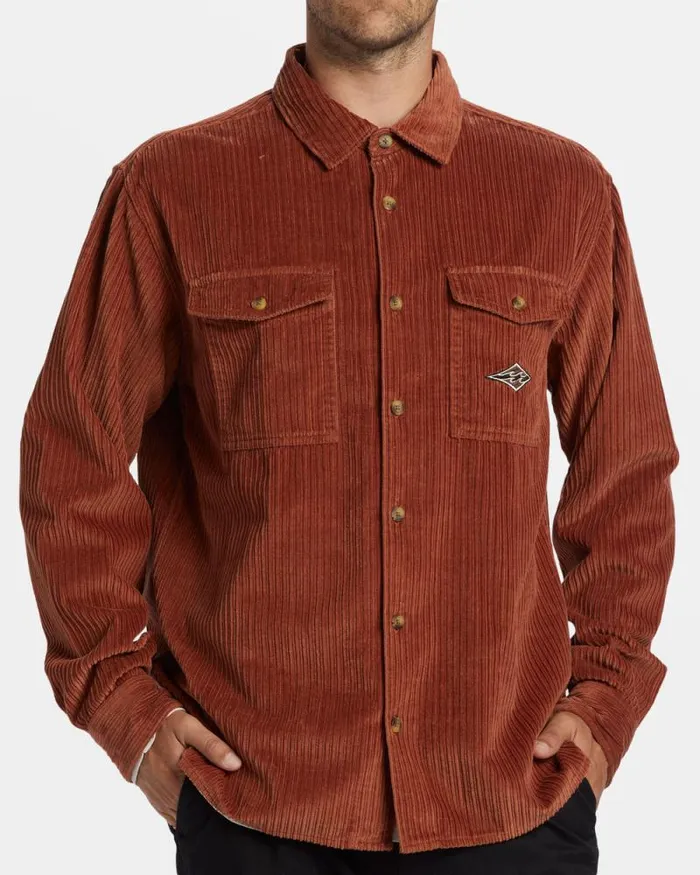 Billabong Shirts Bong Days Long Sleeve Cord Shirt Rust 8211 Men
