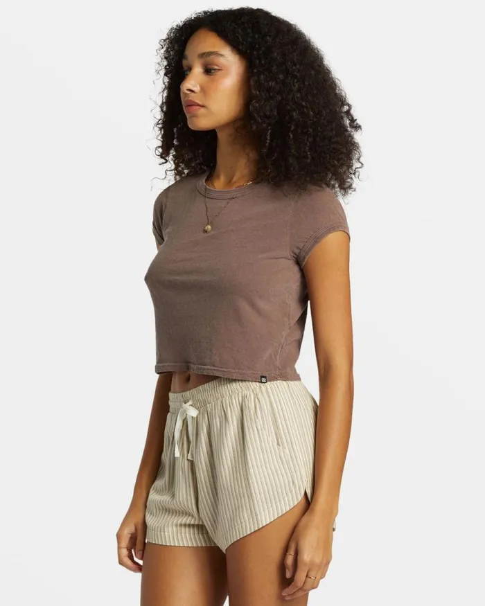 Billabong Shorts Road Trippin Elastic Waist Shorts Cobblestone 8211 Women Billabong Shorts Road Trippin Elastic Waist Shorts Cobblestone 8211 Women