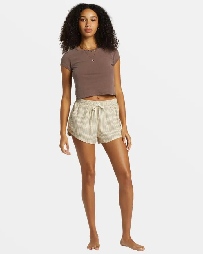 Billabong Shorts Road Trippin Elastic Waist Shorts Cobblestone 8211 Women Billabong Shorts Road Trippin Elastic Waist Shorts Cobblestone 8211 Women