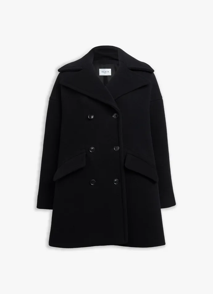 Black DOUBLE BREASTED CABAN Women Alaa Coats and Jackets