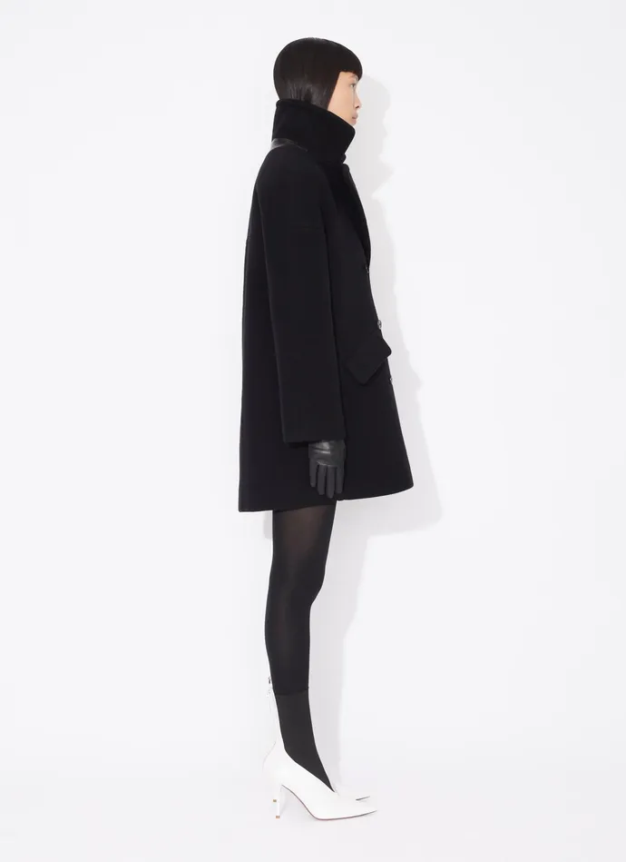 Black DOUBLE BREASTED CABAN Women Alaa Coats and Jackets