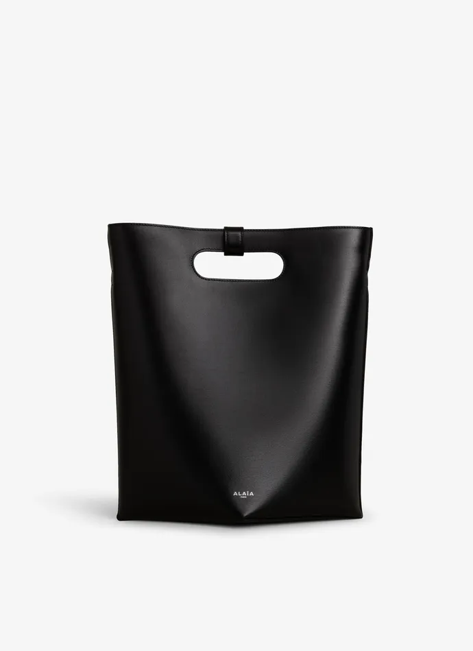 Black FOLDED BAG IN CALFSKIN Women Alaa Tote Bags