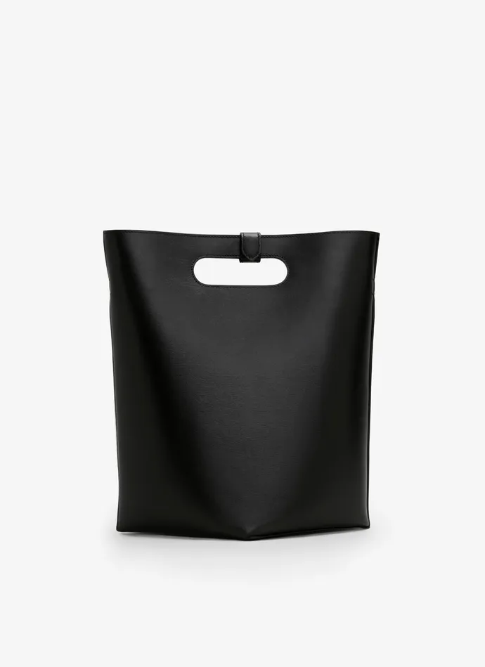 Black FOLDED BAG IN CALFSKIN Women Alaa Tote Bags