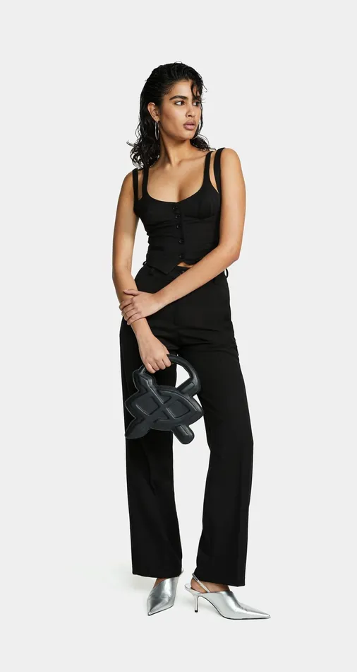 Black Rutna Pants Women Daily Paper Trousers