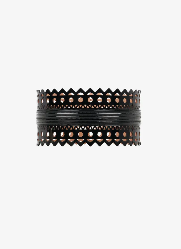Black Small Corset Belt Vienne Wave Calfskin Women Alaa Corset Belts Black Small Corset Belt Vienne Wave Calfskin Women Alaa Corset Belts