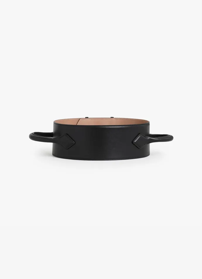 Black TECKEL HANDLE IN CALFSKIN Women Alaa Corset Belts