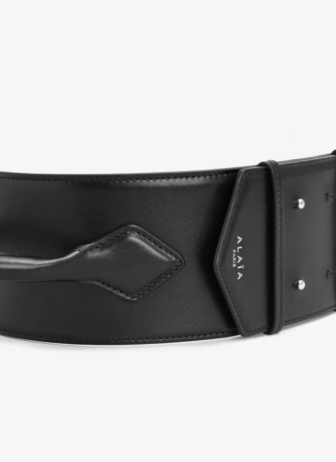 Black TECKEL HANDLE IN CALFSKIN Women Alaa Corset Belts