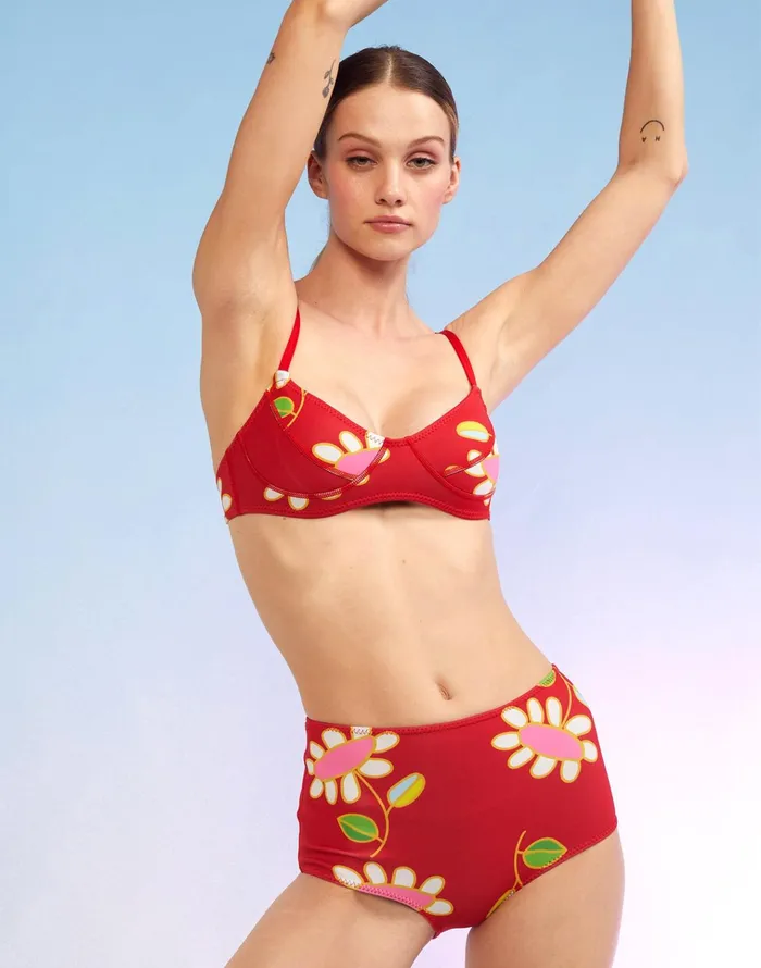 Blossom Neoprene HighWaisted Bikini Bottom 8211 Rdmlt Women Cynthia Rowley Surf and Swim