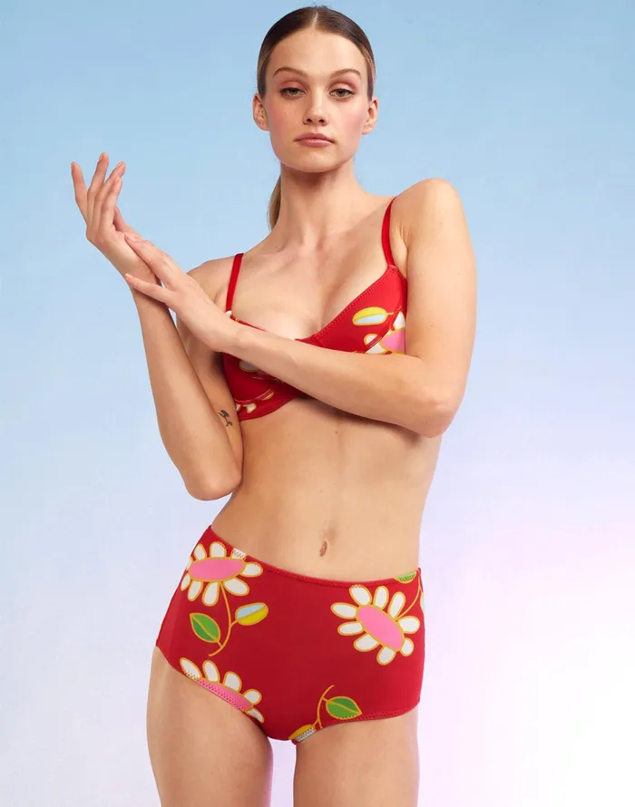 Blossom Neoprene HighWaisted Bikini Bottom 8211 Rdmlt Women Cynthia Rowley Surf and Swim
