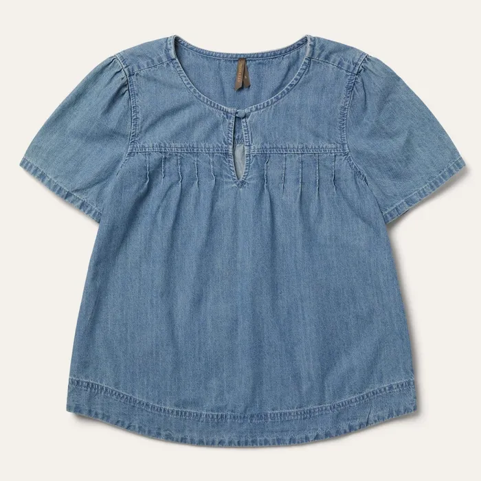 Blouses Women Stetson ShortSleeved Denim Blouse Blue