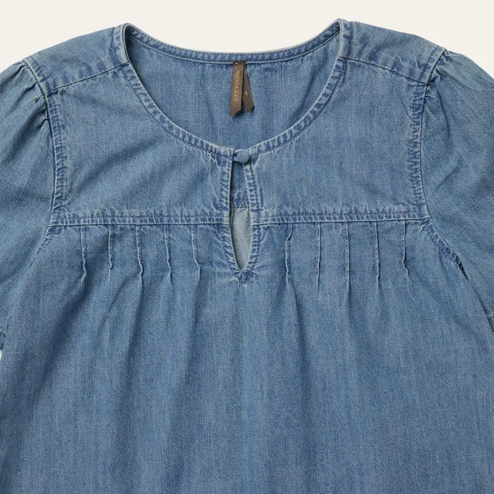Blouses Women Stetson ShortSleeved Denim Blouse Blue