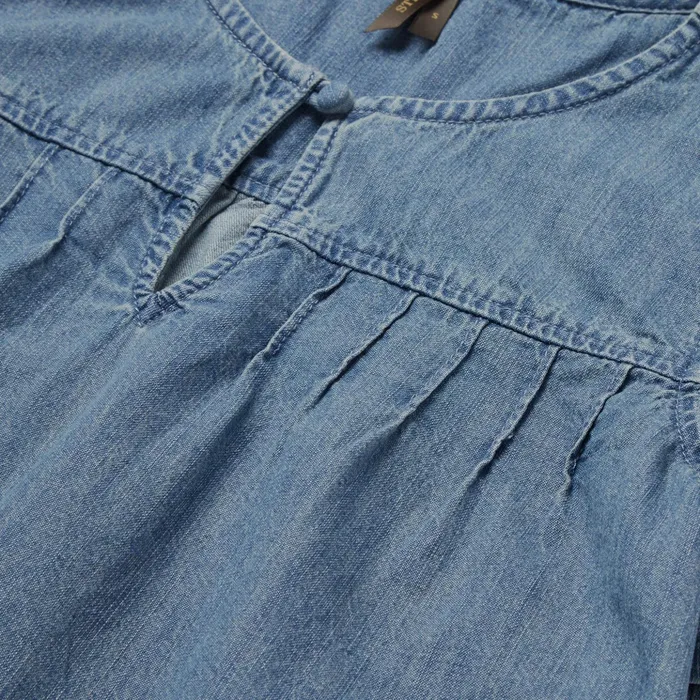 Blouses Women Stetson ShortSleeved Denim Blouse Blue