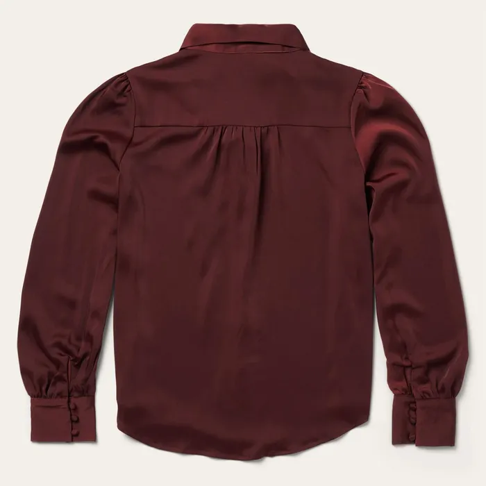 Blouses Women Stetson Wine Satin Blouse Red