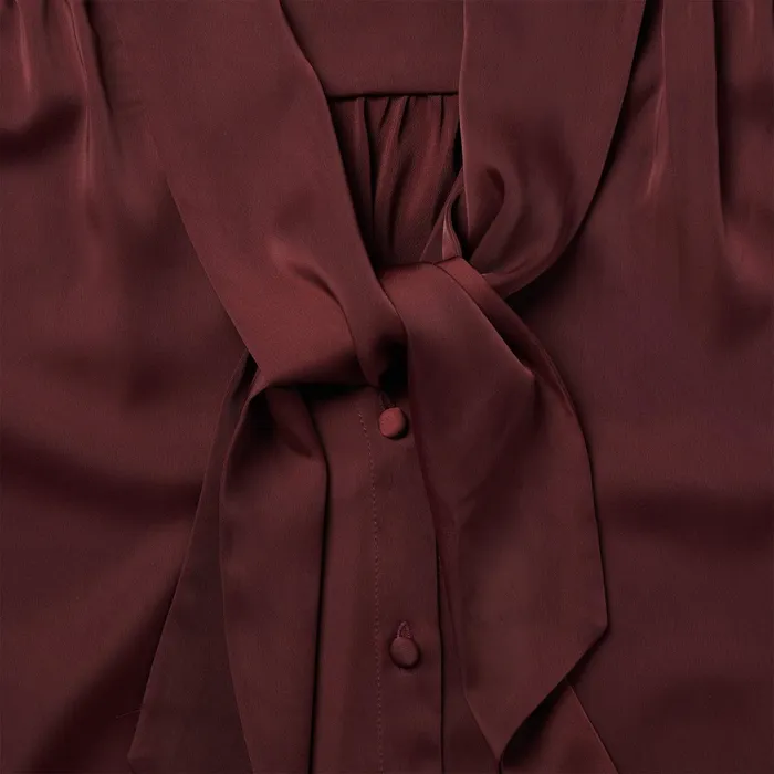 Blouses Women Stetson Wine Satin Blouse Red