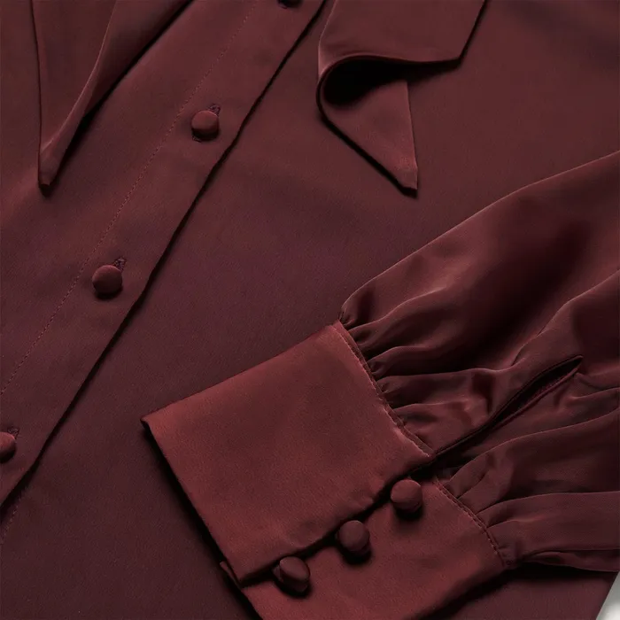 Blouses Women Stetson Wine Satin Blouse Red