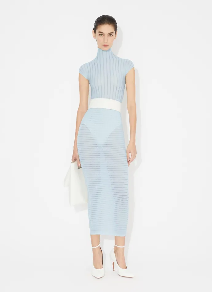 Blue STRIPPED TUBE SKIRT Women Alaa Skirts