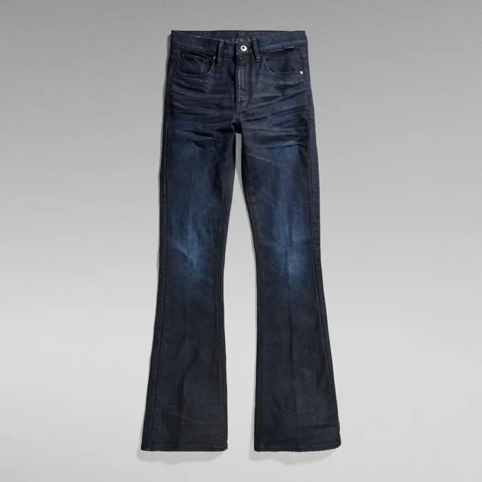 Bootcut and Flare Women GStar RAW 3301 Flare Jeans Worn In Naval Blue Cobler