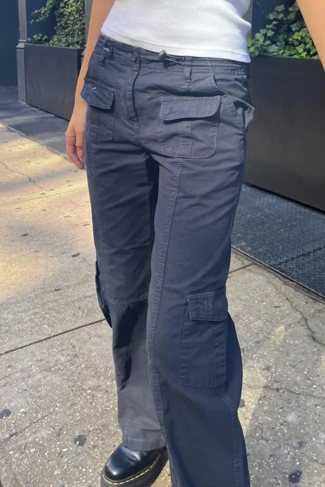 Brandy Melville Bottoms Kim Cargo Pants Navy Blue 8211 Women