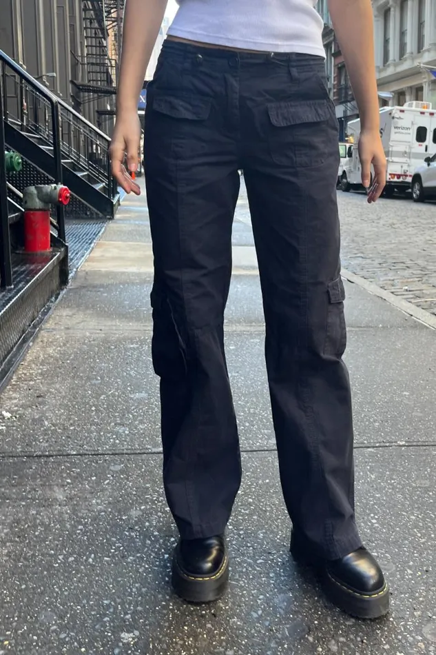 Brandy Melville Bottoms Kim Cargo Pants Navy Blue 8211 Women