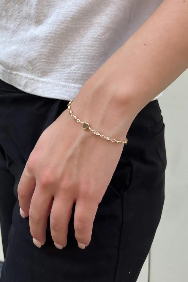 Brandy Melville Jewelry Heart Charm Bracelet Gold 8211 Women