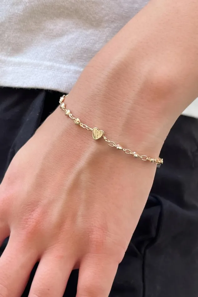 Brandy Melville Jewelry Heart Charm Bracelet Gold 8211 Women
