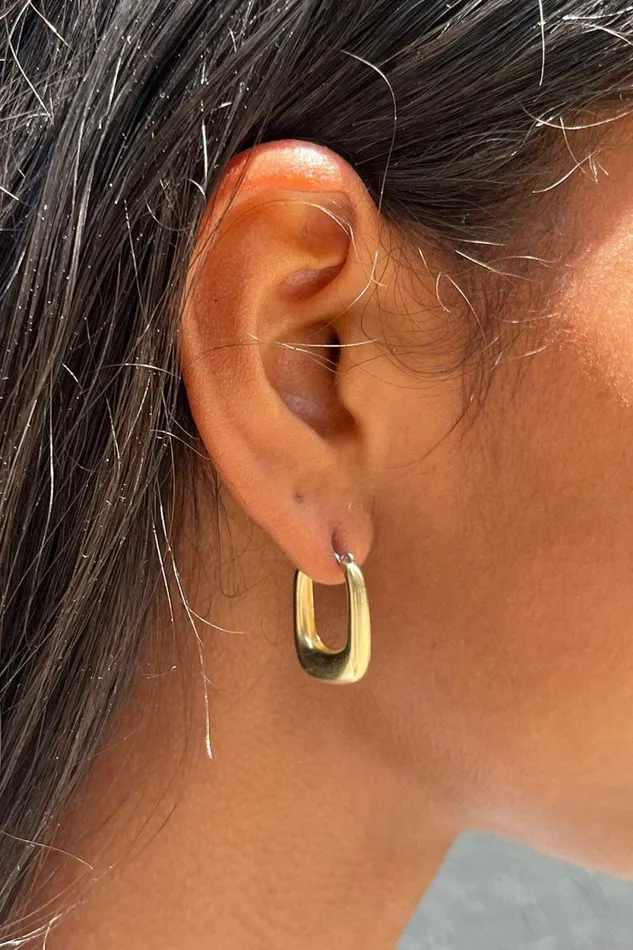 Brandy Melville Jewelry Rectangle Hoop Earrings Gold 8211 Women