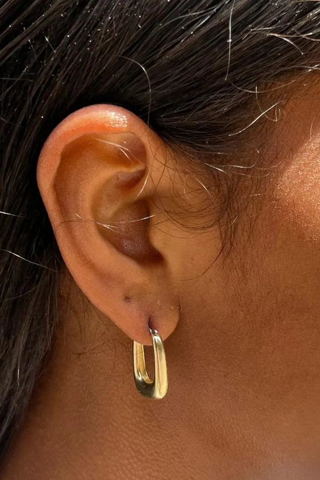 Brandy Melville Jewelry Rectangle Hoop Earrings Gold 8211 Women