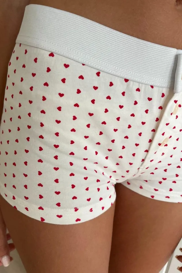 Brandy Melville Matching Sets Boy Short Heart Underwear 8211 Women