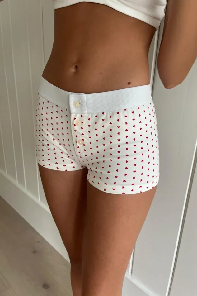Brandy Melville Matching Sets Boy Short Heart Underwear 8211 Women