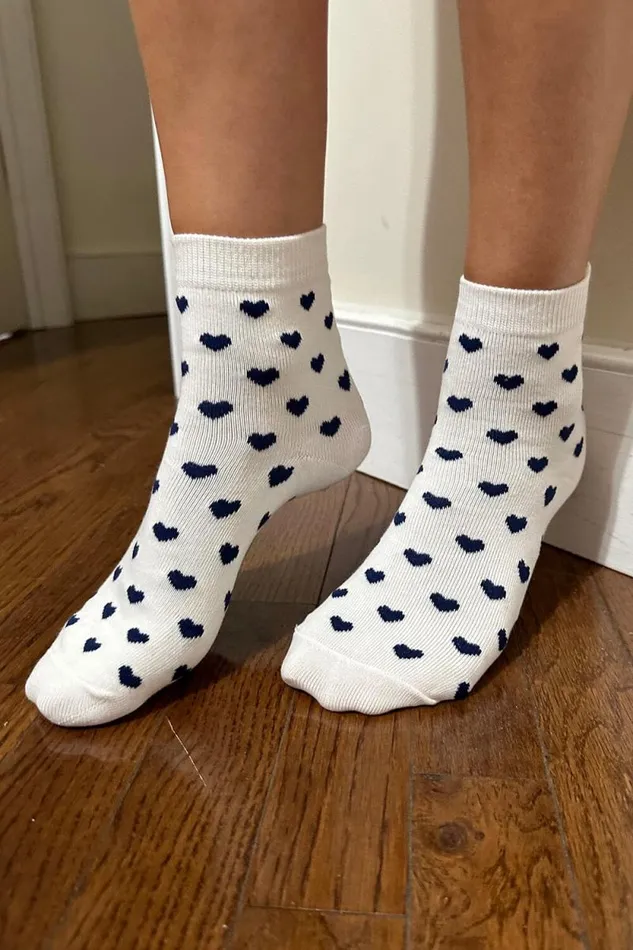 Brandy Melville Socks Navy Heart Socks Navy Hearts 8211 Women