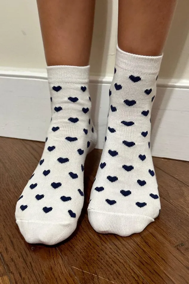 Brandy Melville Socks Navy Heart Socks Navy Hearts 8211 Women