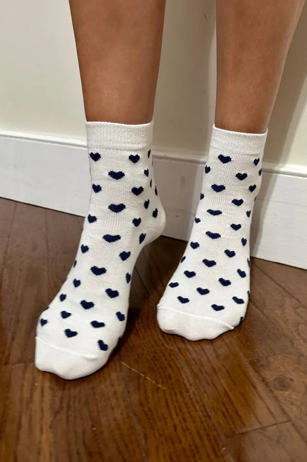 Brandy Melville Socks Navy Heart Socks Navy Hearts 8211 Women