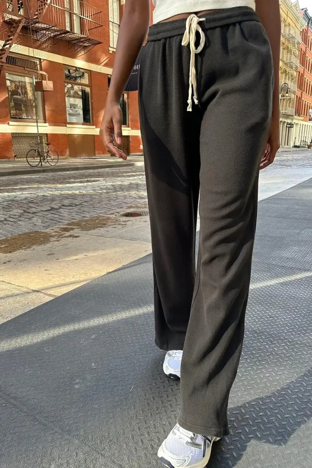 Brandy Melville Sweatpants and Sweatshirts Anastasia Waffle Sweatpants Black 8211 Women