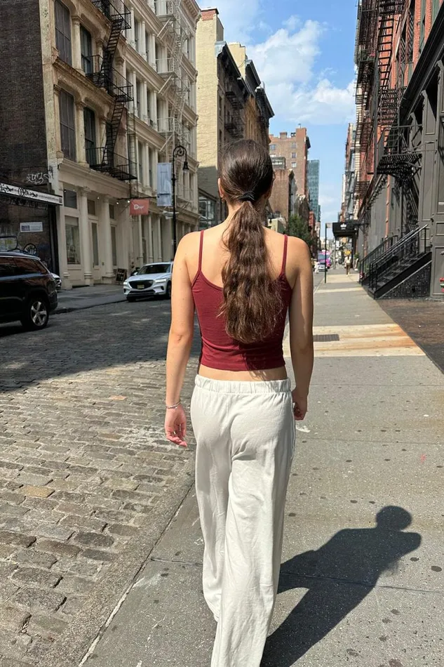 Brandy Melville Tops Mirabelle Cropped Tank Burgundy 8211 Women