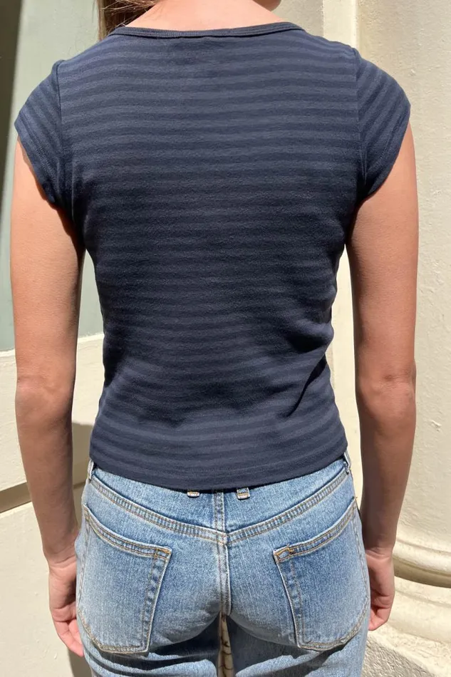 Brandy Melville Tops Zelly Stripe Top Faded Navy Stripes 8211 Women