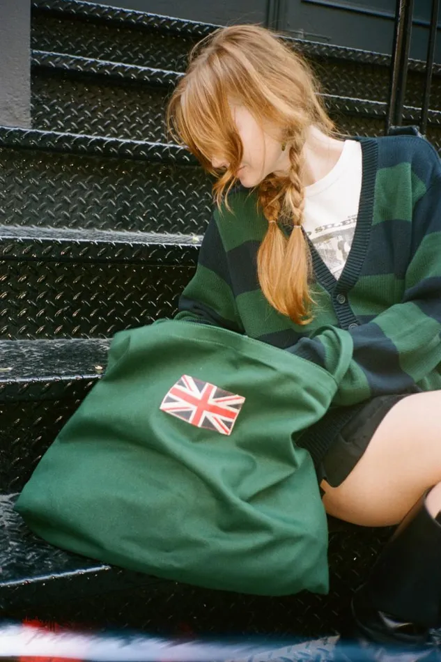 Brandy Melville Tote Bags Green Union Jack Tote Bag Green 8211 Women