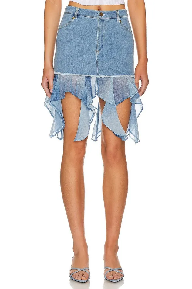 Britney Mini Skirt Blue Denim Women Lovers and Friends Skirts