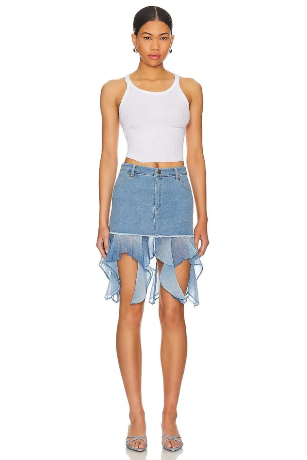 Britney Mini Skirt Blue Denim Women Lovers and Friends Skirts