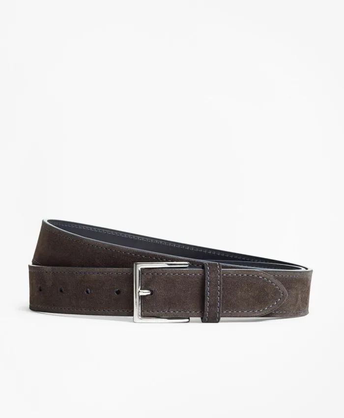 Brooks Brothers Belts Suede Stitch Belt Brown 8211 Men