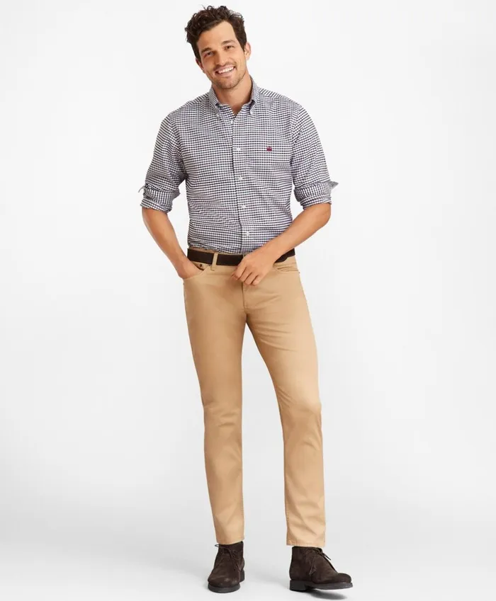 Brooks Brothers Casual Pants SlimFit Lightweight Stretch Advantage Chino FivePocket Pants British Khaki 8211 Men Brooks Brothers Casual Pants SlimFit Lightweight Stretch Advantage Chino FivePocket Pants British Khaki 8211 Men