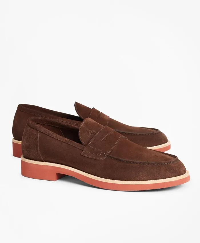 Brooks Brothers Dress and Casual Shoes Suede Penny Loafer Brown 8211 Men