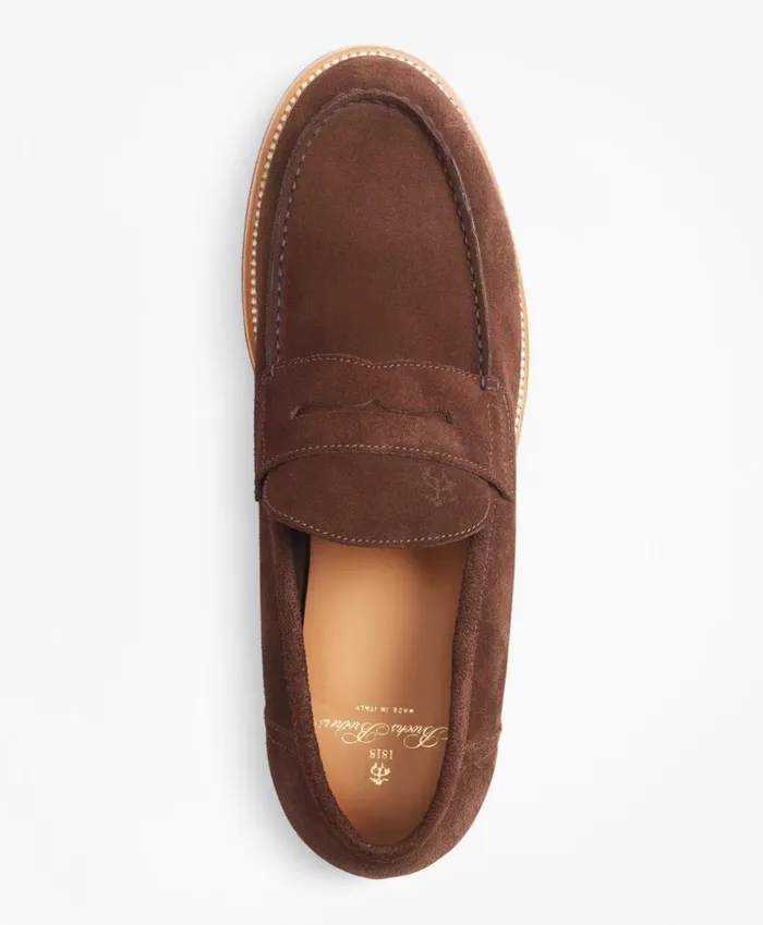 Brooks Brothers Dress and Casual Shoes Suede Penny Loafer Brown 8211 Men Brooks Brothers Dress and Casual Shoes Suede Penny Loafer Brown 8211 Men