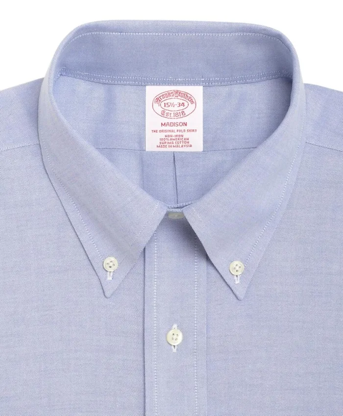 Brooks Brothers Dress Shirts BrooksCool Madison ClassicFit Dress Shirt NonIron ButtonDown Collar Blue 8211 Men