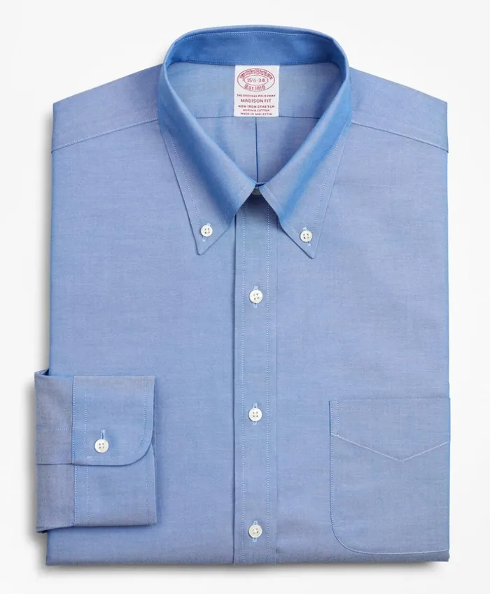 Brooks Brothers Dress Shirts Stretch Madison ClassicFit Dress Shirt NonIron Pinpoint ButtonDown Collar Blue 8211 Men Brooks Brothers Dress Shirts Stretch Madison ClassicFit Dress Shirt NonIron Pinpoint ButtonDown Collar Blue 8211 Men