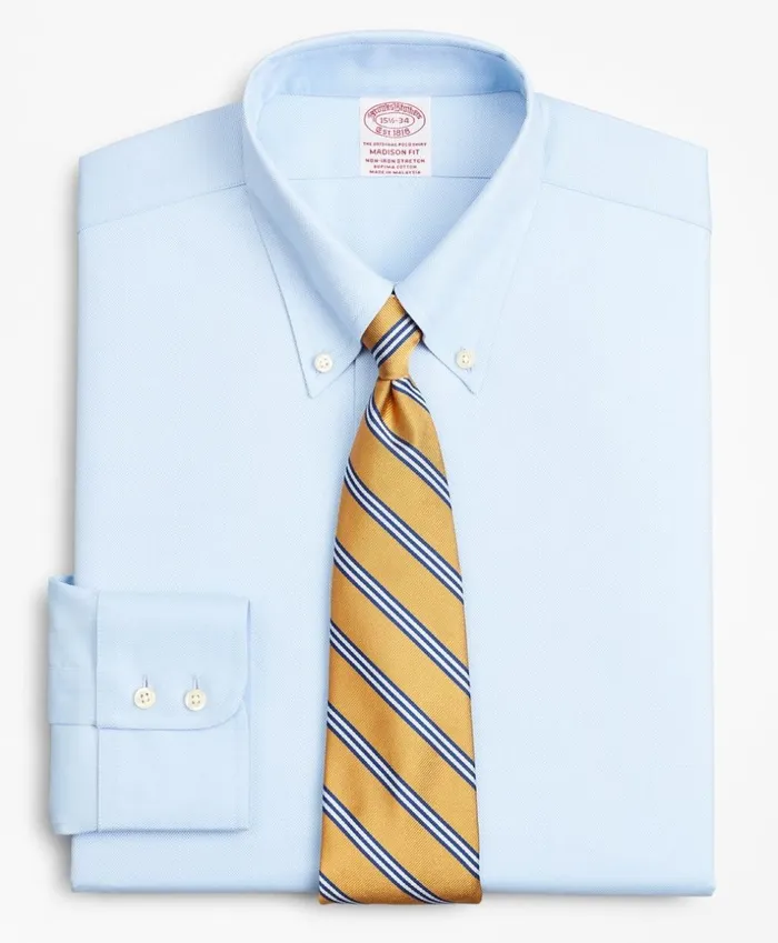 Brooks Brothers Dress Shirts Stretch Madison ClassicFit Dress Shirt NonIron Royal Oxford ButtonDown Collar Light Blue 8211 Men Brooks Brothers Dress Shirts Stretch Madison ClassicFit Dress Shirt NonIron Royal Oxford ButtonDown Collar Light Blue 8211 Men